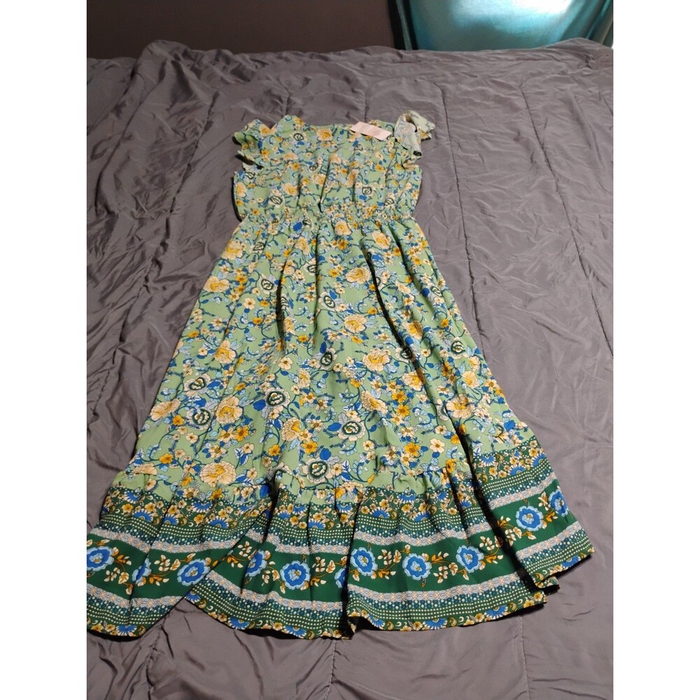 Fashion Women's Floral Large (L) Ankle Length Dress